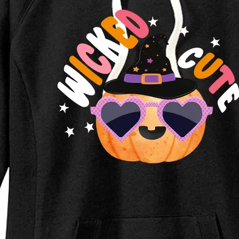 Wicked Cute Witch Halloween Pumpkin Women's Fleece Hoodie