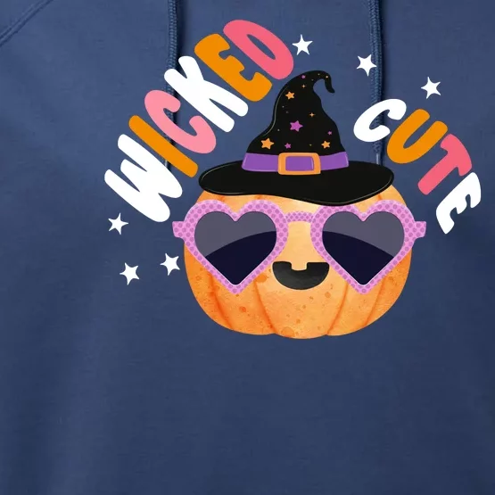 Wicked Cute Witch Halloween Pumpkin Performance Fleece Hoodie