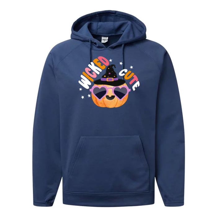 Wicked Cute Witch Halloween Pumpkin Performance Fleece Hoodie