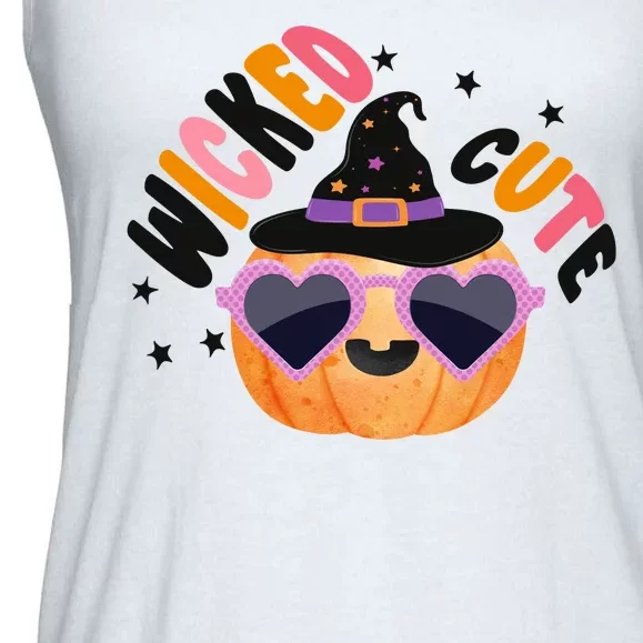 Wicked Cute Witch Halloween Pumpkin Ladies Essential Flowy Tank