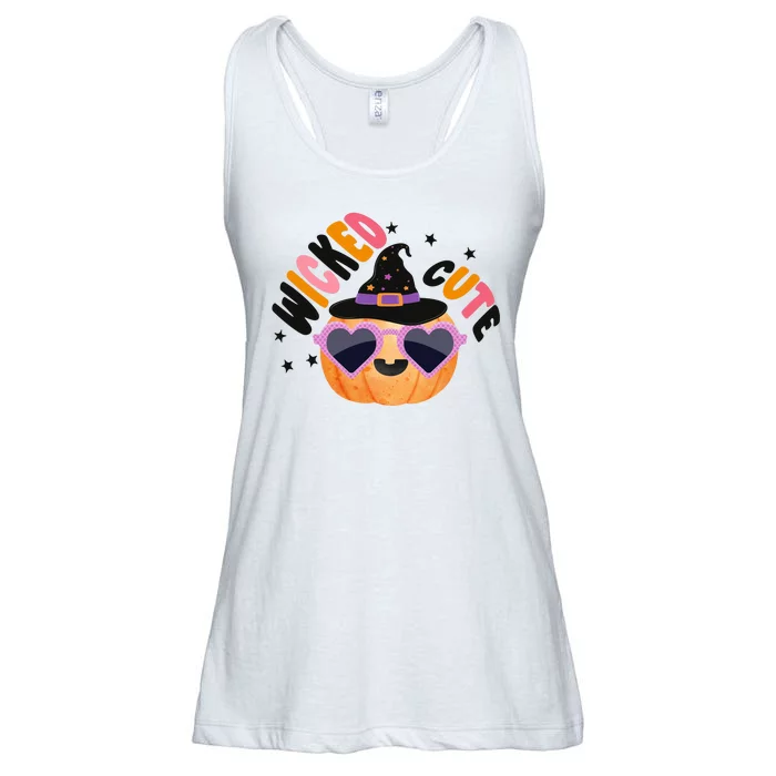 Wicked Cute Witch Halloween Pumpkin Ladies Essential Flowy Tank