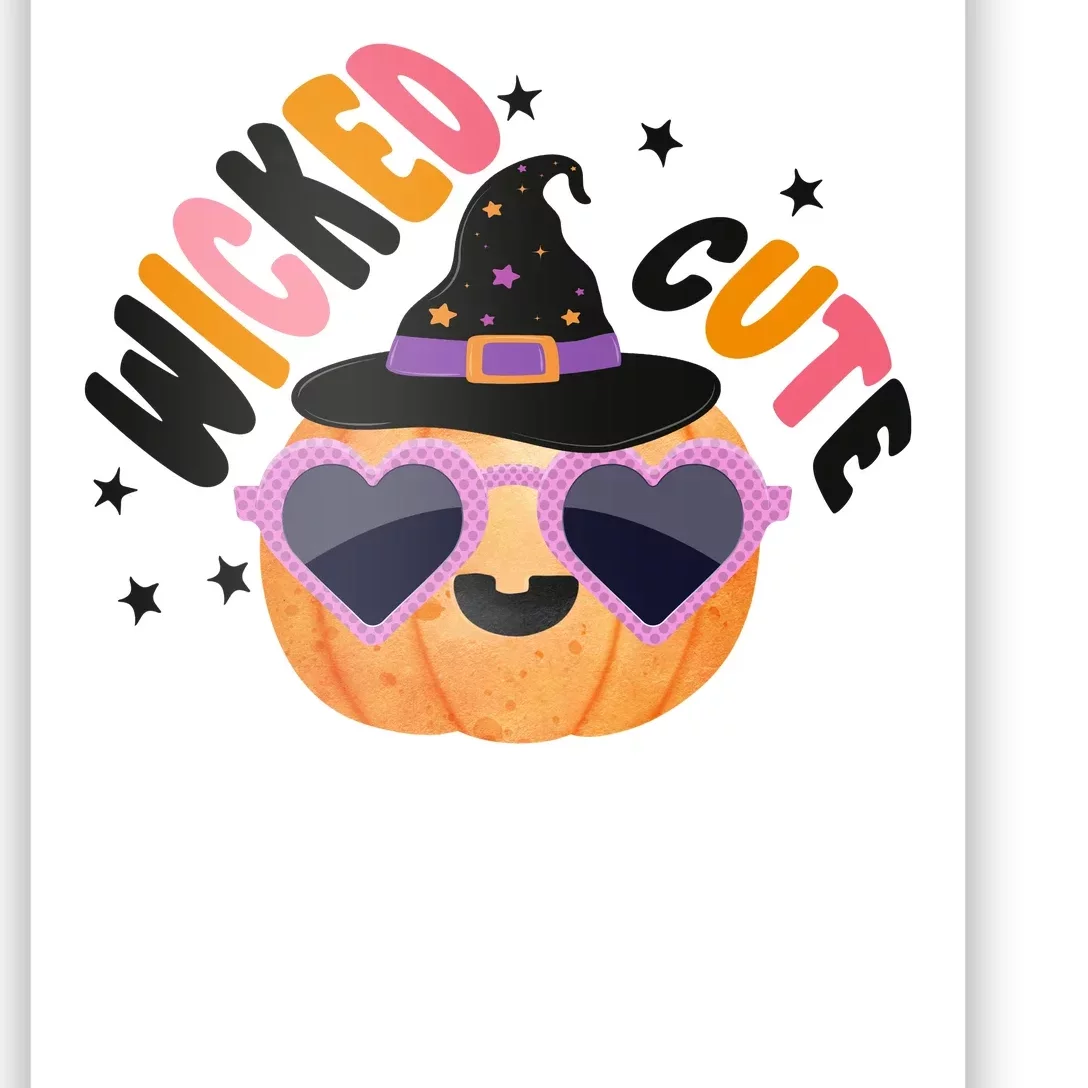 Wicked Cute Witch Halloween Pumpkin Poster