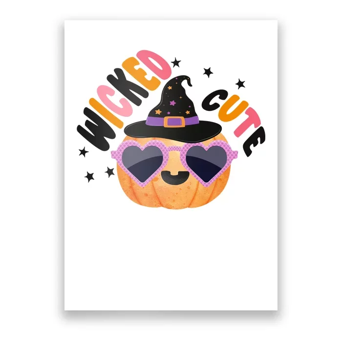 Wicked Cute Witch Halloween Pumpkin Poster