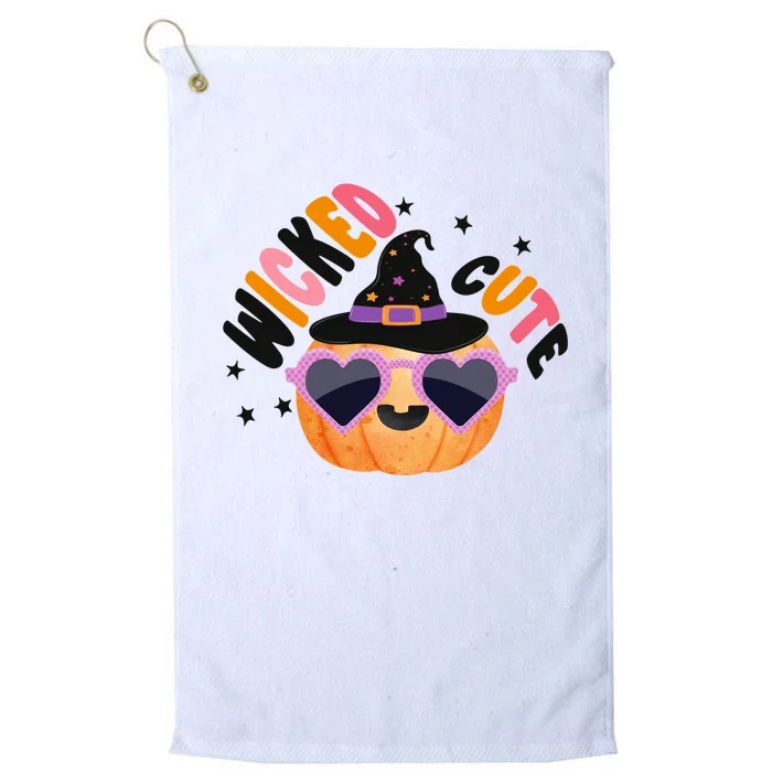 Wicked Cute Witch Halloween Pumpkin Platinum Collection Golf Towel