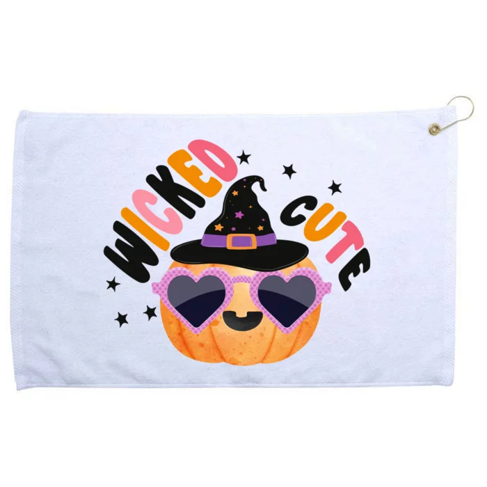 Wicked Cute Witch Halloween Pumpkin Grommeted Golf Towel