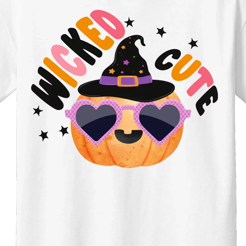 Wicked Cute Witch Halloween Pumpkin Kids T-Shirt