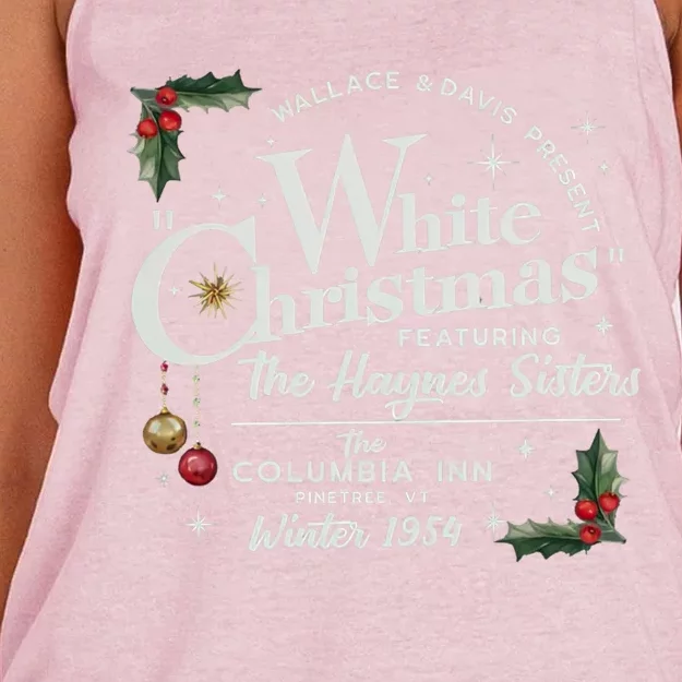 White Christmas Wallace And Davis Haynes Sister Women's Knotted Racerback Tank