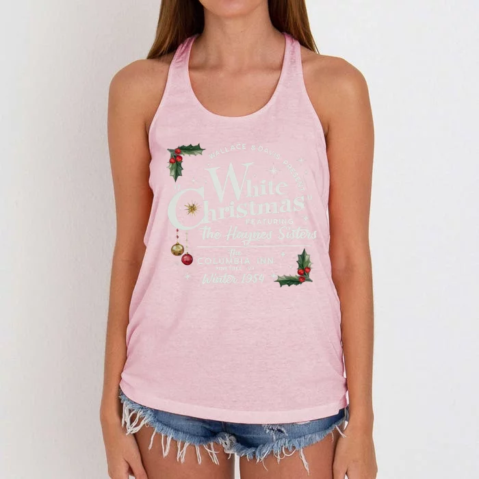 White Christmas Wallace And Davis Haynes Sister Women's Knotted Racerback Tank