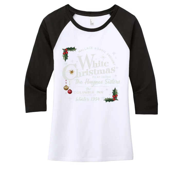 White Christmas Wallace And Davis Haynes Sister Women's Tri-Blend 3/4-Sleeve Raglan Shirt