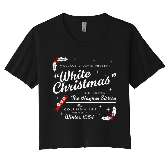 White Christmas Wallace And Davis Haynes Sister Women's Crop Top Tee