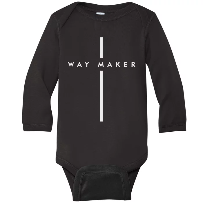 Waymaker Christian Women Cross Shape Faith Baby Long Sleeve Bodysuit