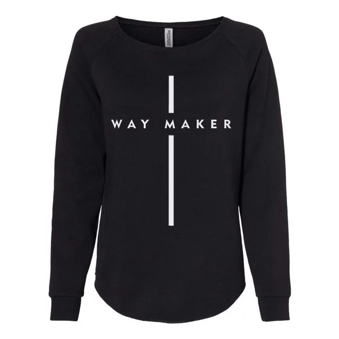 Waymaker Christian Women Cross Shape Faith Womens California Wash Sweatshirt