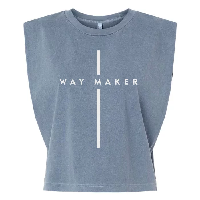 Waymaker Christian Women Cross Shape Faith Garment-Dyed Women's Muscle Tee