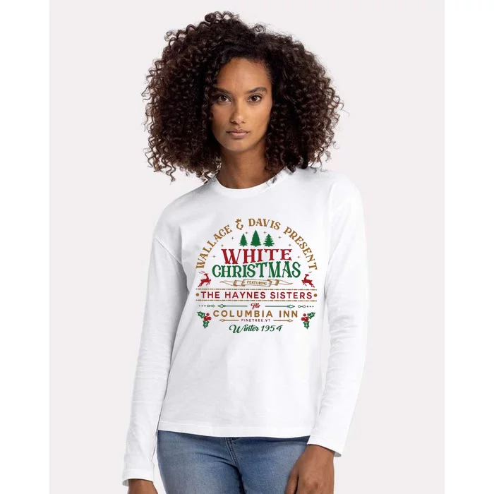 White Christmas Womens Cotton Relaxed Long Sleeve T-Shirt