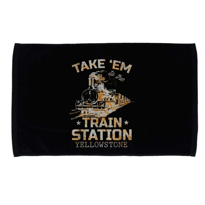 Western Country Yellowstone Take Em To The Train Station Microfiber Hand Towel