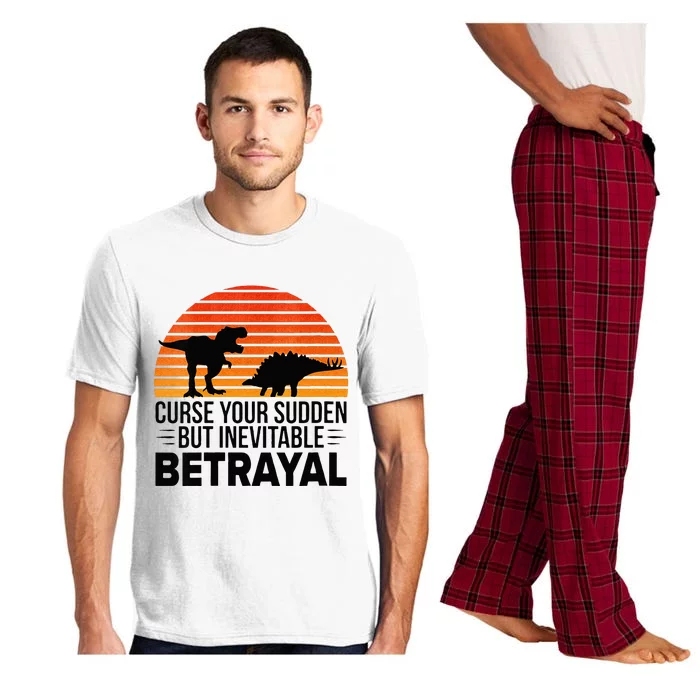 Womens Curse Your Sudden But Inevitable Betrayal Vintage Dinos Pajama Set