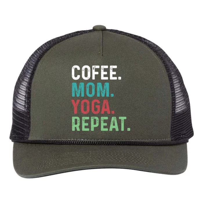 Wo Coffee Yoga Mom Coffee Lover Yoga Workout Meditation Meaningful Gift Retro Rope Trucker Hat Cap