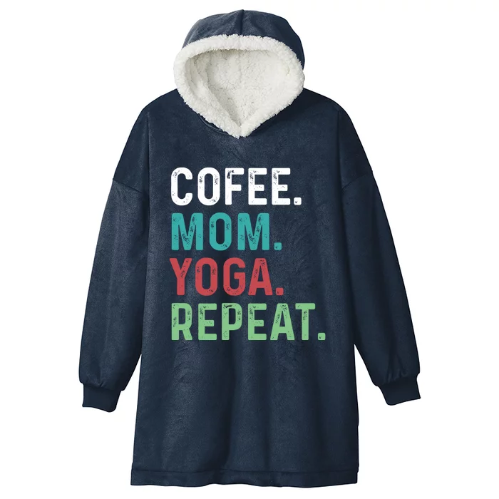 Wo Coffee Yoga Mom Coffee Lover Yoga Workout Meditation Meaningful Gift Hooded Wearable Blanket