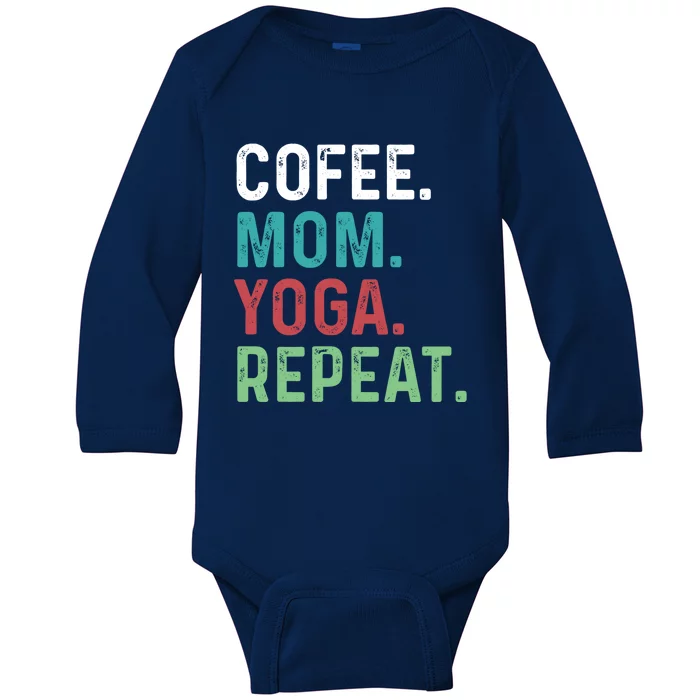 Wo Coffee Yoga Mom Coffee Lover Yoga Workout Meditation Meaningful Gift Baby Long Sleeve Bodysuit