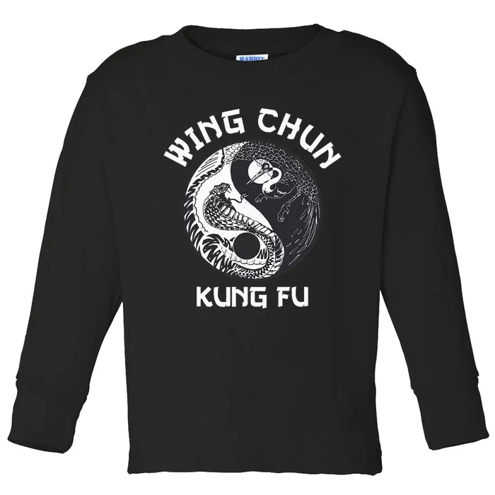 Wing Chun Yin Yang Snake Crane Toddler Long Sleeve Shirt