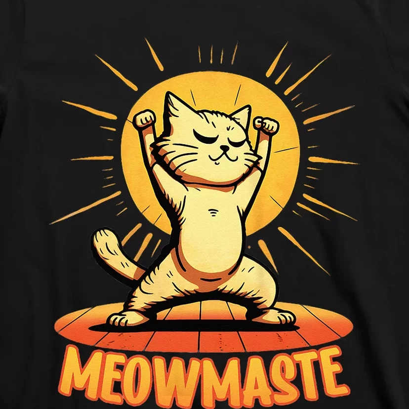 Womens Cute Yoga Kitty For Yoga Instructor Meowmaste T-Shirt