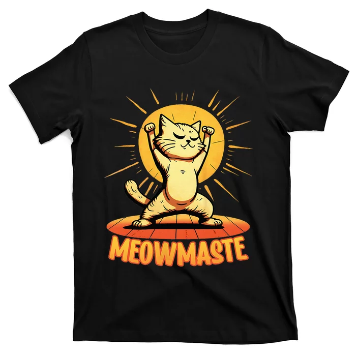 Womens Cute Yoga Kitty For Yoga Instructor Meowmaste T-Shirt