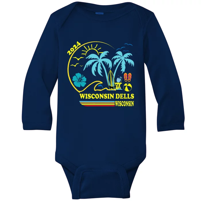 Wisconsin Dells 2024 Family Trip Friends Group Vacation Baby Long Sleeve Bodysuit