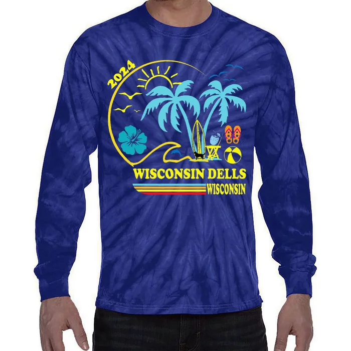 Wisconsin Dells 2024 Family Trip Friends Group Vacation Tie-Dye Long Sleeve Shirt