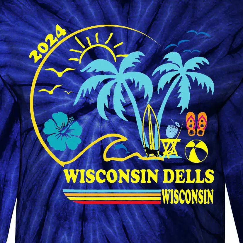 Wisconsin Dells 2024 Family Trip Friends Group Vacation Tie-Dye Long Sleeve Shirt