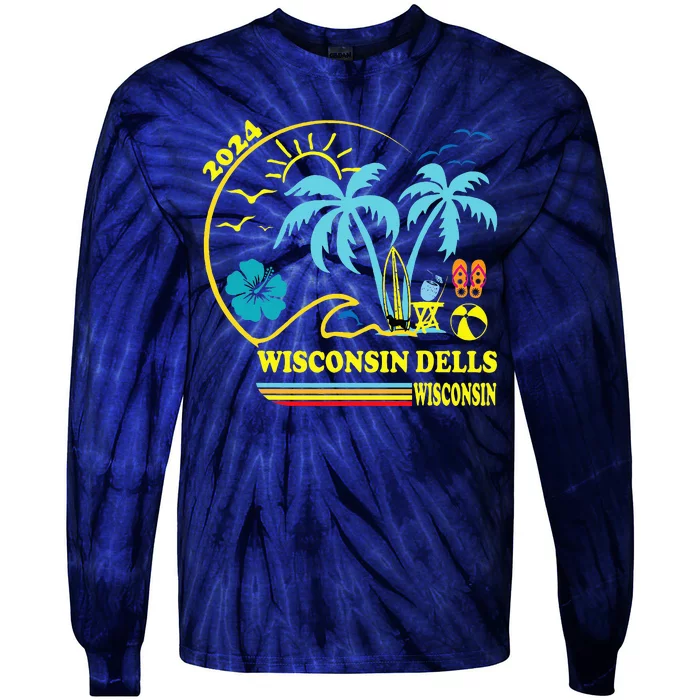 Wisconsin Dells 2024 Family Trip Friends Group Vacation Tie-Dye Long Sleeve Shirt