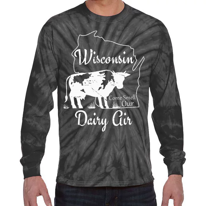 Wisconsin Dairy Air Humor Parody Clothing Tie-Dye Long Sleeve Shirt