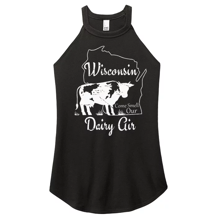 Wisconsin Dairy Air Humor Parody Clothing Women’s Perfect Tri Rocker Tank