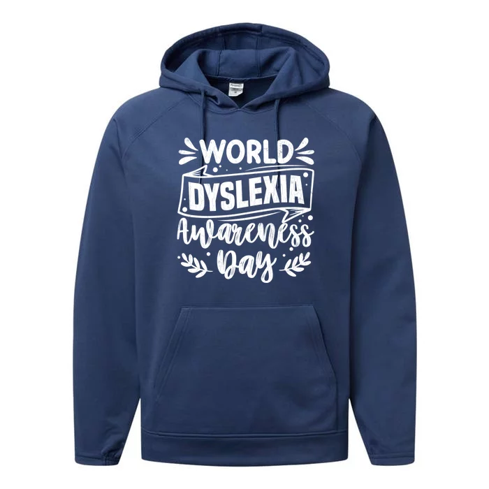 World Dyslexia Awareness Day Funny Graphic Gift Performance Fleece Hoodie