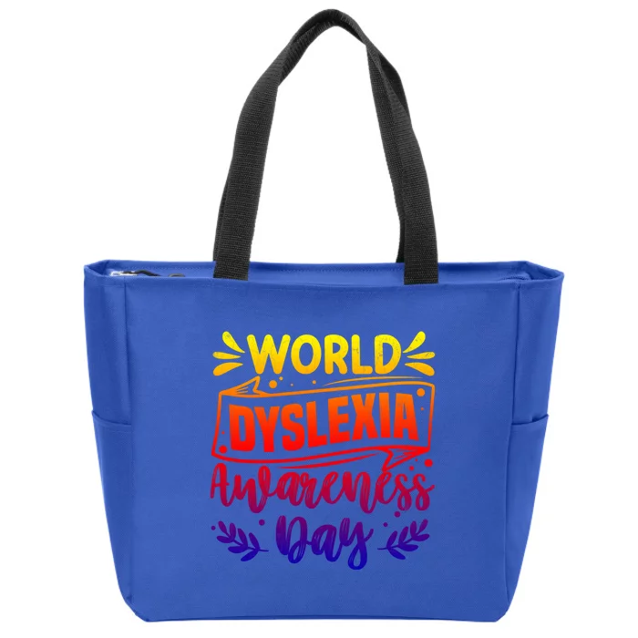 World Dyslexia Awareness Day Funny Graphic Gift Zip Tote Bag