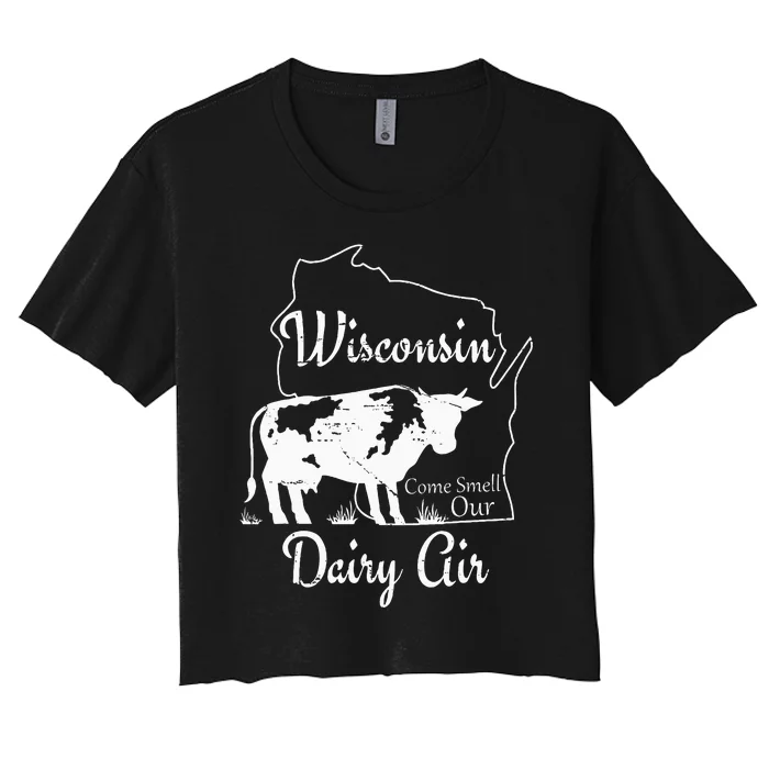 Wisconsin Dairy Air Humor Parody Clothing Women's Crop Top Tee