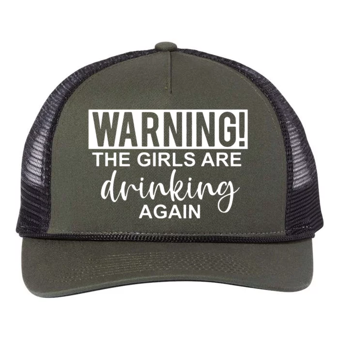 Warning Drinking Again Retro Rope Trucker Hat Cap