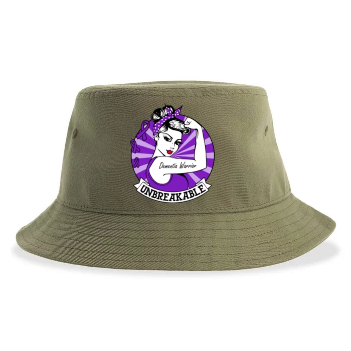 Wo Detia Alzheimer's Warrior Unbreakable Cool Gift Sustainable Bucket Hat