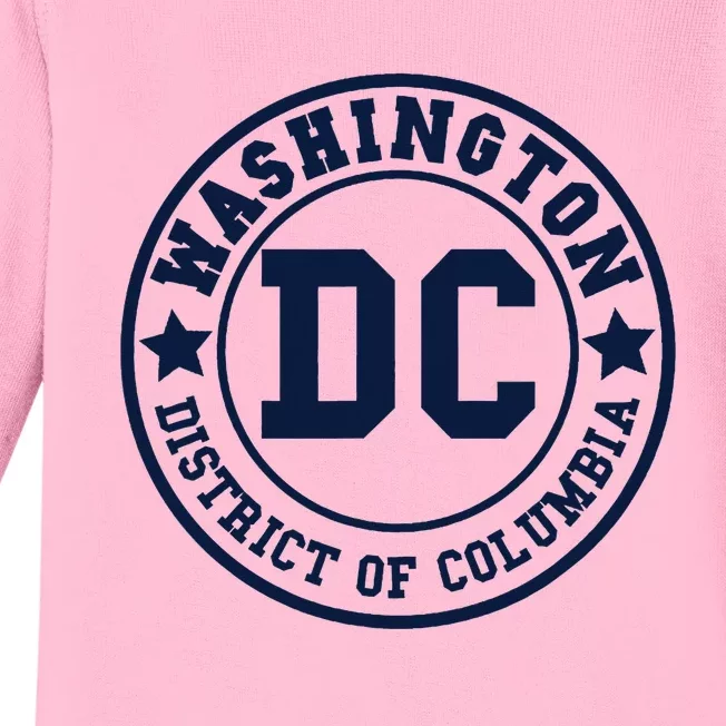 Washington Dc Athletic Throwback Baby Long Sleeve Bodysuit