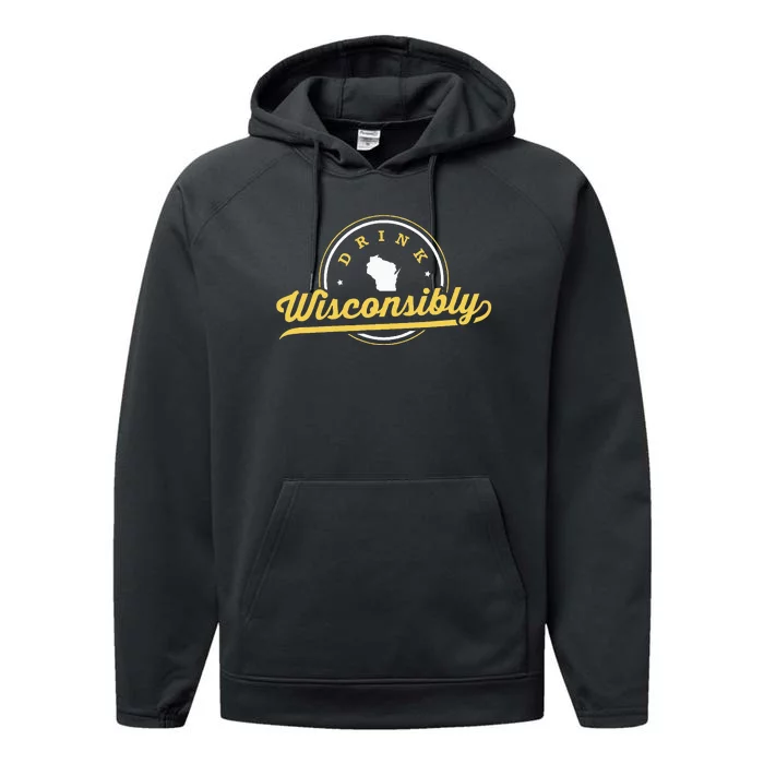 Wisconsin Drinking Alcoholic Wisconsinites Funny Beer Lover Performance Fleece Hoodie