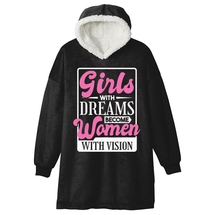 With Dreams Become  With Vision,  Rights Hooded Wearable Blanket