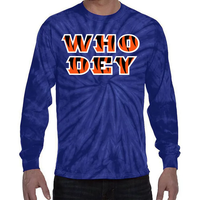 Who Dey Bengals Sports Tie-Dye Long Sleeve Shirt