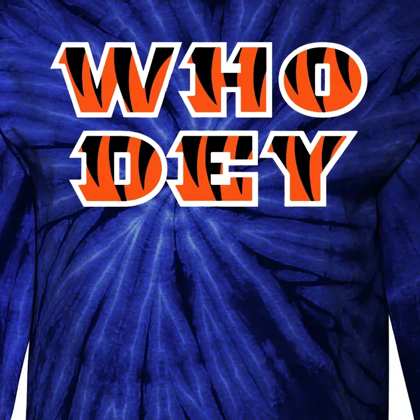 Who Dey Bengals Sports Tie-Dye Long Sleeve Shirt