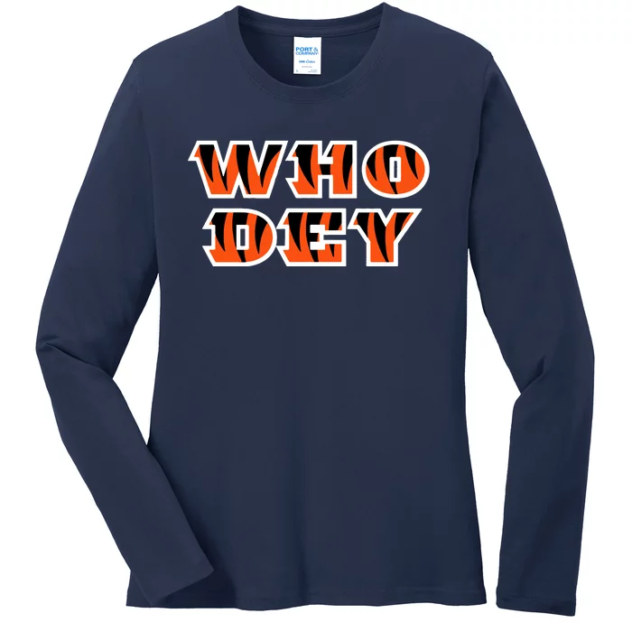 Who Dey Bengals Sports Ladies Long Sleeve Shirt