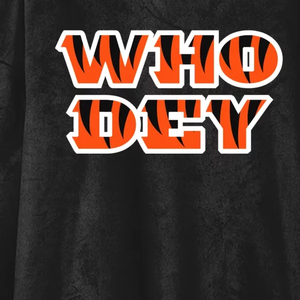 Who Dey Bengals Sports Hooded Wearable Blanket