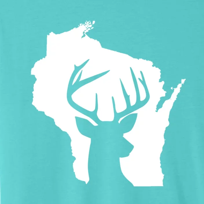 Wisconsin Deer Buck Whitetail Deer Midwest Home State Pride Gift ChromaSoft Performance T-Shirt