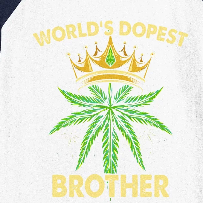 World's Dopest Brother Cannabis 420 Fathers Day Weed Dad Baseball Sleeve Shirt