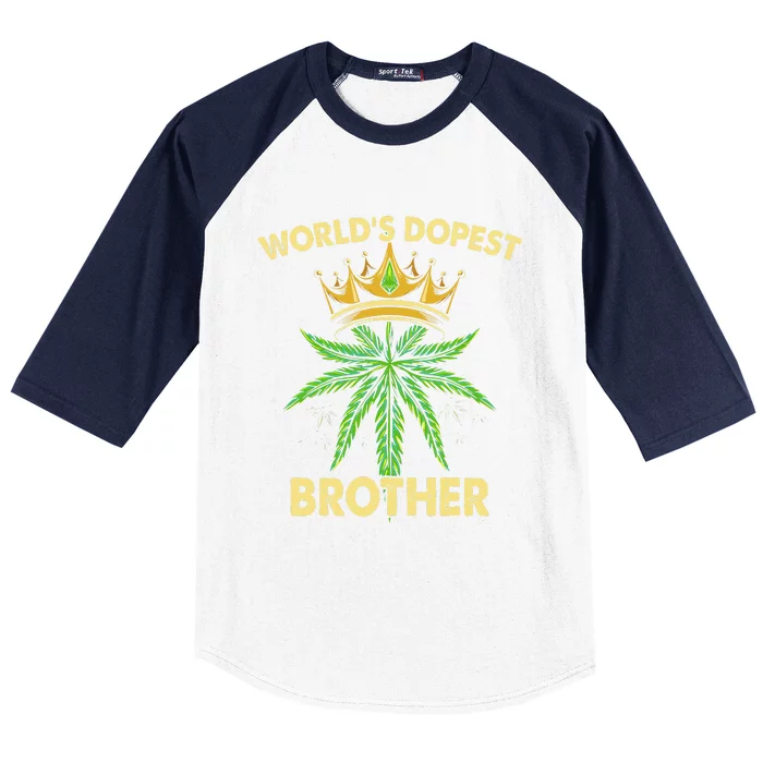 World's Dopest Brother Cannabis 420 Fathers Day Weed Dad Baseball Sleeve Shirt