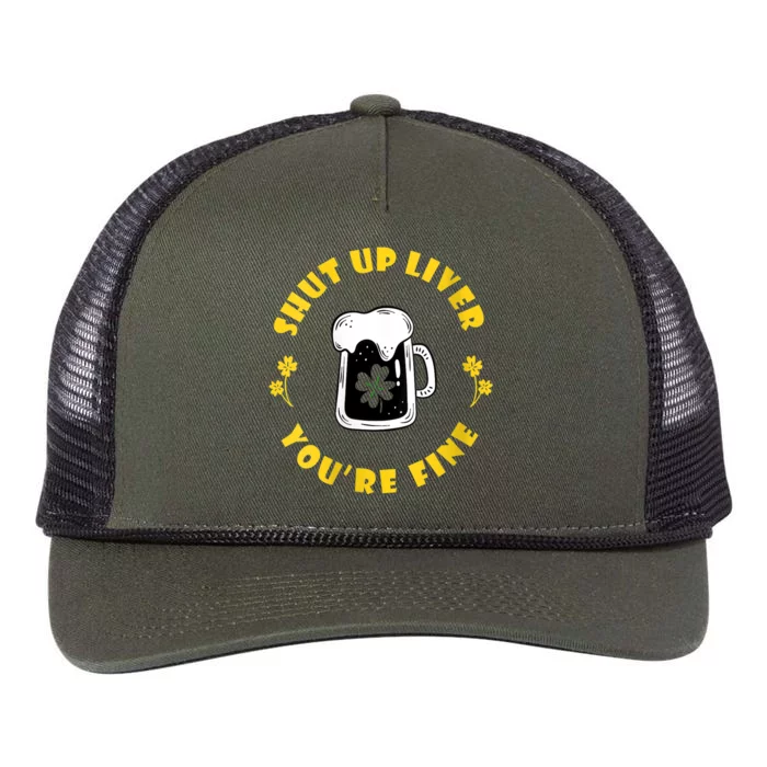 Womens Dark Beer Drinking Saint Patricks Shut Up Liver VNeck Retro Rope Trucker Hat Cap