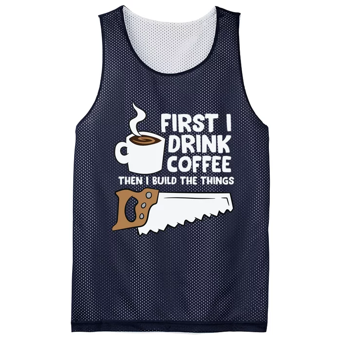 Woodworking Drinking Coffee Woodworker Carpenter Coffee Mesh Reversible Basketball Jersey Tank