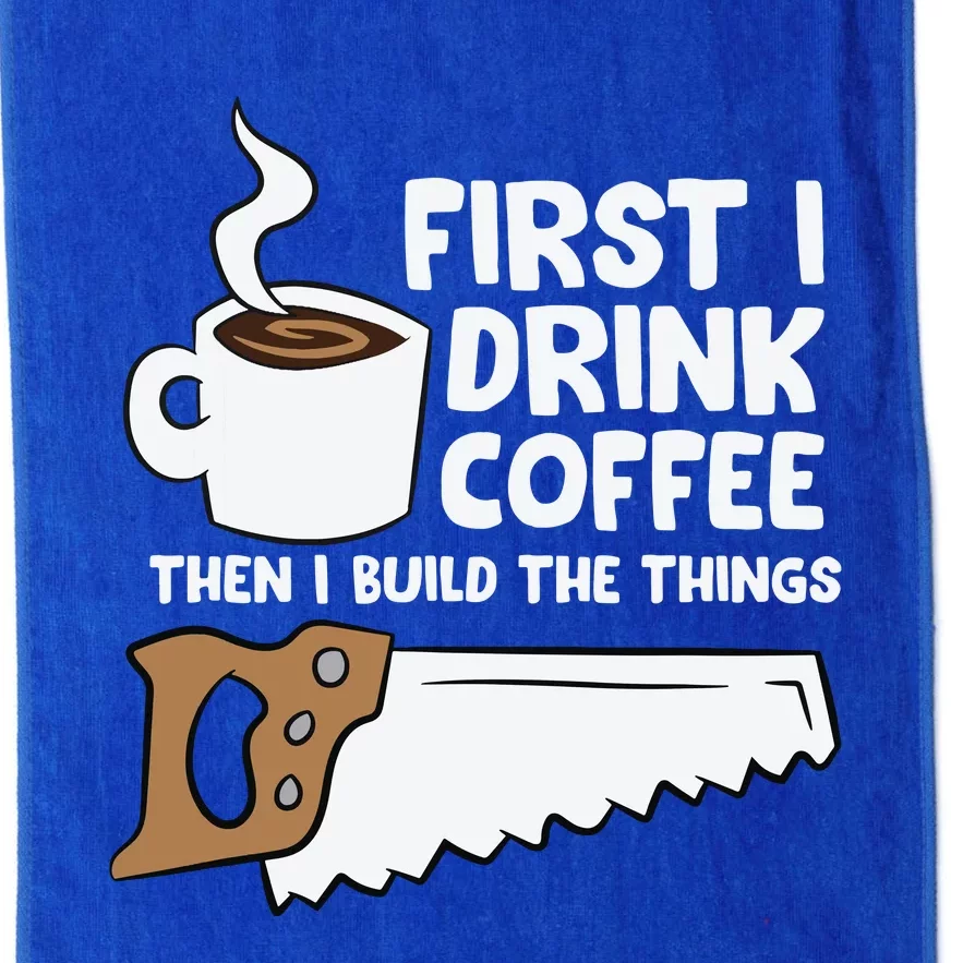 Woodworking Drinking Coffee Woodworker Carpenter Coffee Platinum Collection Golf Towel